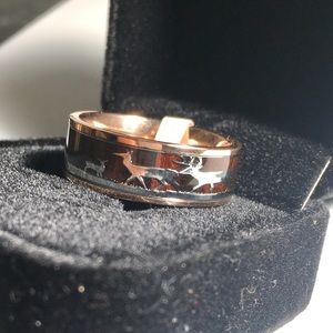 Deer Hunter Wedding Band Koa Wood Tungsten size 10